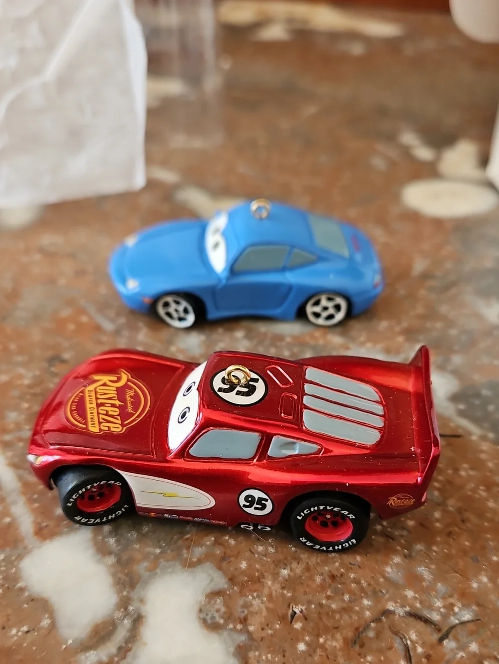 NWT 2007 Vintage Disney Cars Movie Lightning McQueen & Sally Ornaments